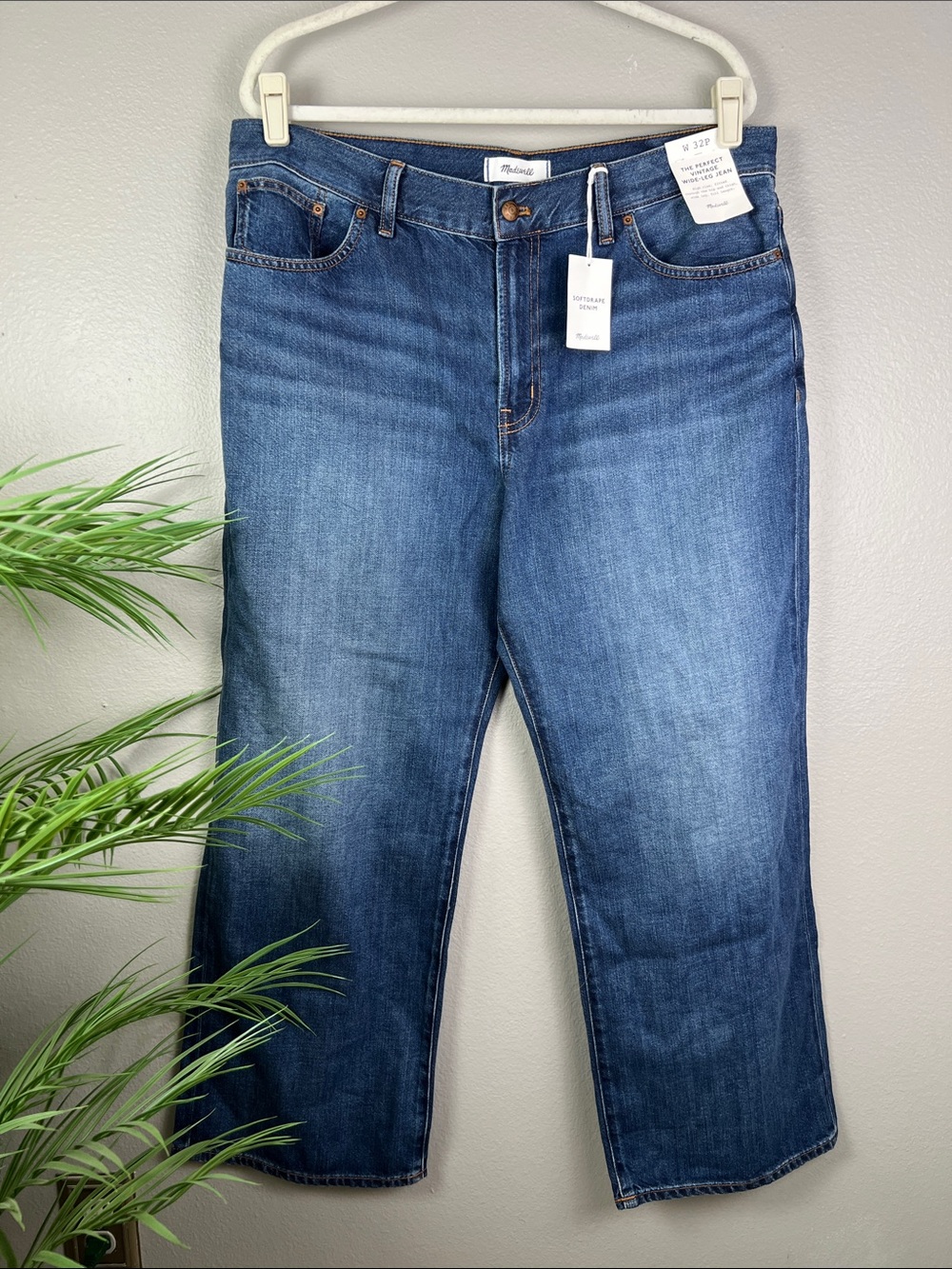 Madewell Softdrape Denim Wide Leg Soft Drape Jeans 32 Petite - Picture 1 of 11